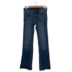 Hollister Low Rise Bootcut Jeans Womens W26‎ Dark Wash Soft Stretch Denim